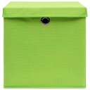 vidaXL Oppbevaringsbokser med lokk 10 stk grønn 32x32x32 cm stoff