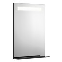 Gustavsberg speil med hylle, LED, 80x80,2 cm, sort