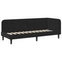  Hjørnesengramme med hodegjerde Svart 80 x 200 cm Fløyel