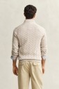 GANT Cotton Cable Half Zip   Beige   XXXL