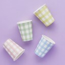 Club Green Hootyballoon Pappkopper Gingham 8-pakning HBGH103