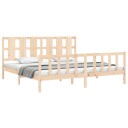 vidaXL Sengeramme med hodegavl 200x200 cm heltre