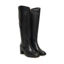 Lauren Ralph Lauren Charly Burnished Leather Tall Boot - Black - 37