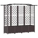 vidaXL Hevet Bed med Trellis og Tak Brun 204 x 40 x 138 cm PP