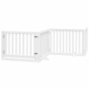  Hundeport Sammenleggbar 4 Paneler Hvit 320 cm Poppeltre 352249
