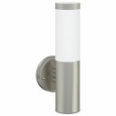 vidaXL Utevegglampe Sølv 15 x 7,5 x 33 cm Rustfritt stål og plast