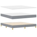  Box Spring Seng med Madrass i Lysegrå 180x200 cm Stoff