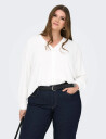ONLY Carmakoma Carjana Mette Life V Neck Ls Shirt Noos   White   52