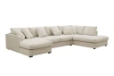 Rossita Lyx 5 seters venstrevendt U formet ekstra dyp sofa med divan og sjeselong i stoff   Beige