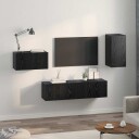  TV benksett 4 pcs Svart eik 30.5 x 30 x 60 cm Konstruert tre