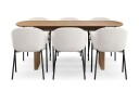 Richeto spisebord 180 cm med 6 Filip spisestoler - Naturlig finish / hvit bouclé