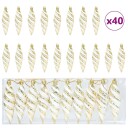  Dekorasjon til juletre 40 pcs Gull