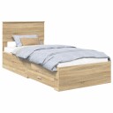  Sengestamme Sonoma Eik og Sølv 75 x 190 cm Konstruert tre