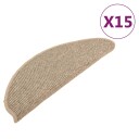 vidaXL Selvklebende trappematter 15 stk mørk beige 65x21x4 cm