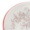 vidaXL Benkeservant hvit og rød rund Φ41x14 cm keramikk
