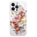 iPhone 13 Pro Hybrid-deksel med blomsterbukett Hvit