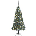  Kunstig forlystet juletre med kulesett grønn 240 cm PET