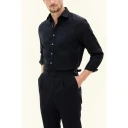 Oscar Jacobson Slim Fit Cut Away Non Iron Twill - Blue - 41
