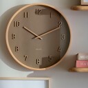 KARLSSON Wall Clock Nervadura Soft Brown W. Light Wood   Beige   Ø 40.8 CM