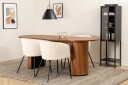 Venture Home Spisegruppe Cinaba 200 cm Oval inkl. 4 Beraid Fløyelsstoler Valnøttsbrun/Beige/Svart