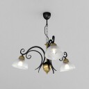 Luminex Lysekrone Flora 3 glasskjermer svart/messing