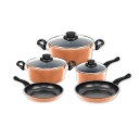 Nonstick kokekar i kobber   8 deler