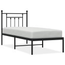 vidaXL Sengeramme i metall med hodegavl svart 75x190 cm 8720845883072
