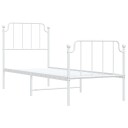 vidaXL Sengeramme i metall med hode- og fotgavl hvit 80x200 cm 8721012212541