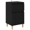  Nattbordskap med skuff Svart Eik 40 x 35 x 70 cm Konstruert tre