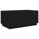  Salongbord med LED lys svart eik 90x50x40 cm