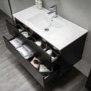 Bathlife Glädje Servantskap 100x50x46 cm med servant Sort Matt
