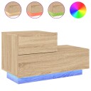  Nattbord med LED sonoma eik 70x36x40,5 cm 8721012253636
