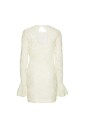 ROTATE Flower Mesh Mini Dress Kjole Off White 36