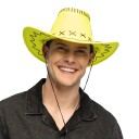 Boland Party Partners Cowboyhatt med sømmer neon-gul One size 01191