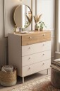 Kommode Hanah Home Luke 80 x 93,1 x 41,8 cm Sand eik   Sand eik