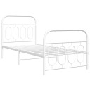  Sengeramme i metall med hode- og fotgavl hvit 80x200 cm 8721102646454
