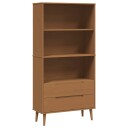 vidaXL Bokhylle MOLDE 85 x 35 x 170,5 cm Heltre furu Karamell