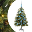  Kunstig hengslet juletre med kjegler grønn 120 cm