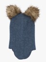 Mikk line Balaklava Merinoull Med Pomponger Blue Melange 74 80