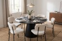 Siena Spisegruppe rund 150 cm Svart med 6 Gemmiano spisestoler   Svart