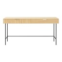 Skrivebord HOME4YOU Bassel 120x60x75 cm 3D melamin - lys tre / svart / gull