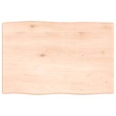  Bordplate 60x40x2 cm ubehandlet heltre eik naturlig kant 363863