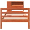  Seng med bokhylle uten madrass voksbrun 75x190 cm heltre 8721158606662