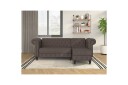 Sovesofa Felix 241x154x83 cm Mørk brun Mikrofiber/Tre/Metall   241x154x83 cm Mørk brun Mikrofiber/Tre/Metall