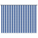 vidaXL Utendørs Rullegardin 90% UV-blokk Blå og hvit stripe HDPE