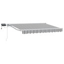  Manuell markiseramme med LEDs Antrasitt og Hvit 3,5 x 2 m