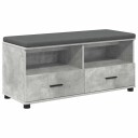 vidaXL Gangbenk BetongGrå 100 x 38 x 46 cm Konstruert treverk og stoff