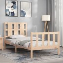 vidaXL Sengeramme med hodegavl 90x190 cm heltre