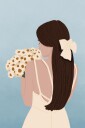 Woman with Daisies Plakat Plakat / 100x150cm