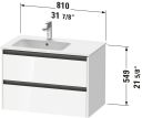 Duravit Ketho.2 Servantskap 2 Skuffer 810x480 mm Venstre Hvit Matt